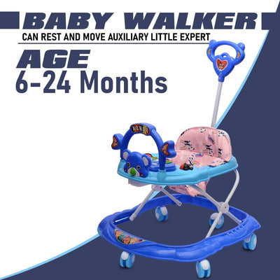 Musical Activity Walker with 3 Height Adjustment for Kids (Blue)