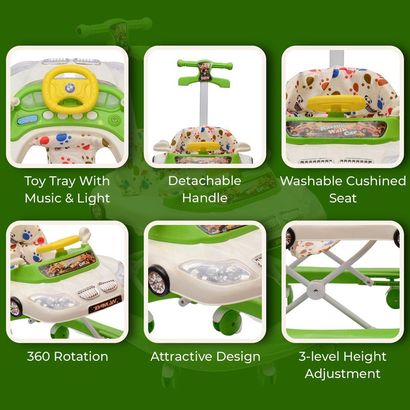 Musical Activity Walker with Light & Sound (9 Months to 1.5 Years) | COD Not Available | BMW | Green