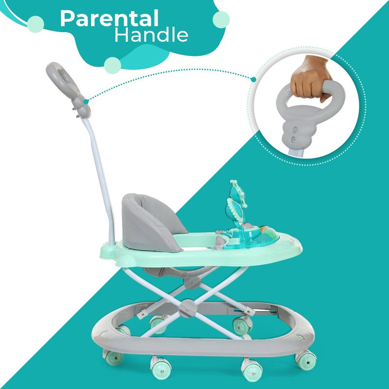 Musical Activity Walker With Parent Rod  (Green)
