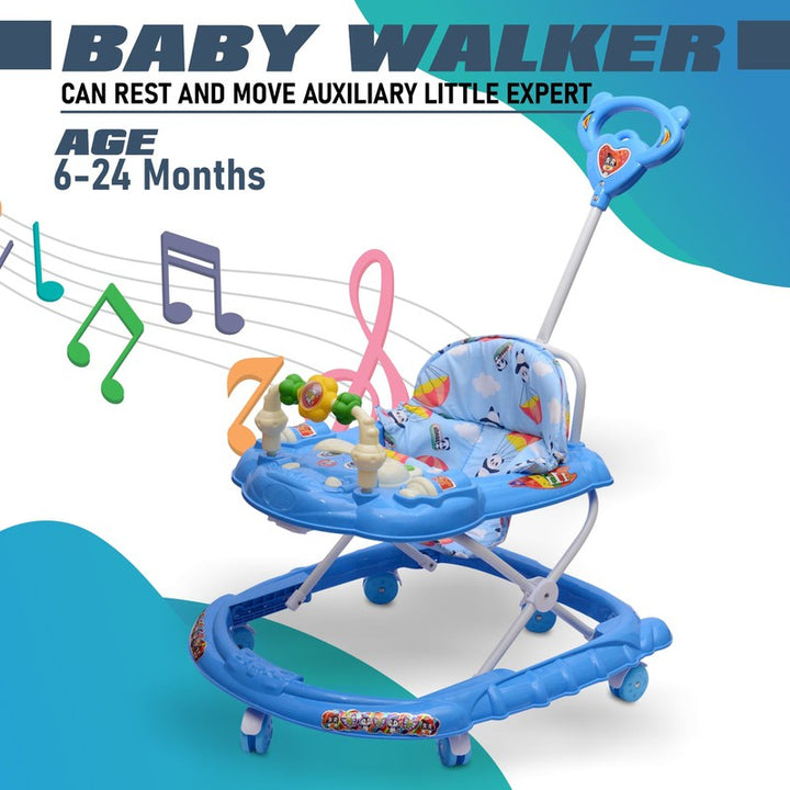 Musical 3-in-1 Walker With Parental Control Rod (9 Months to 1.5 Years) | COD Not Available | Blue