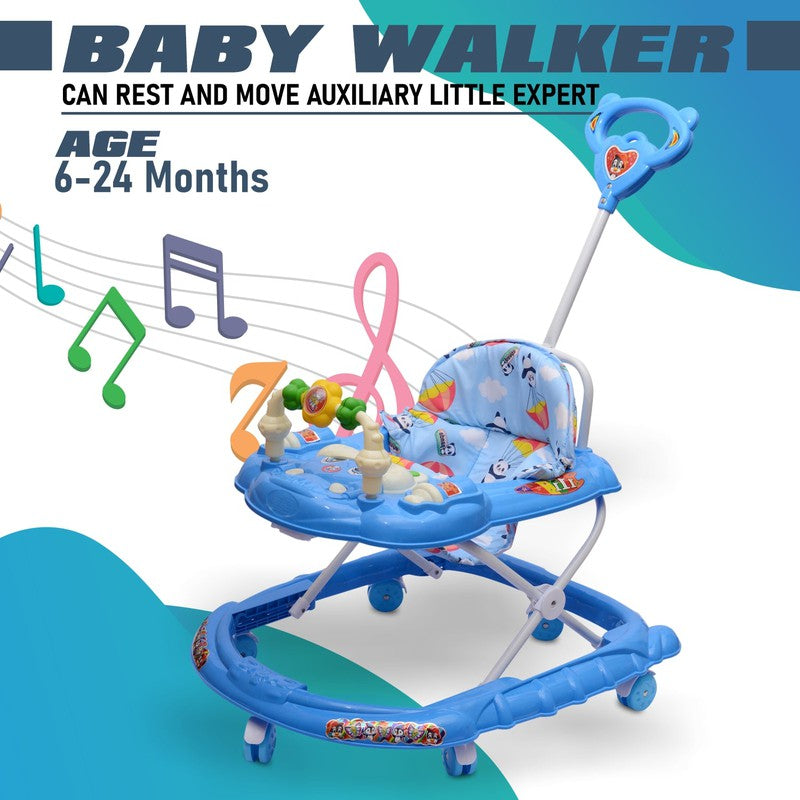 Musical 3-in-1 Walker With Parent Rod (Blue)