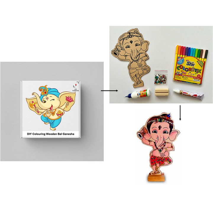 DIY Colouring Wooden Bal Ganesha Activity Box