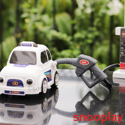 Electronic Petrol Pump Gas Station Pretend Playset with Toy Car,Fueling Accessories & Stickers