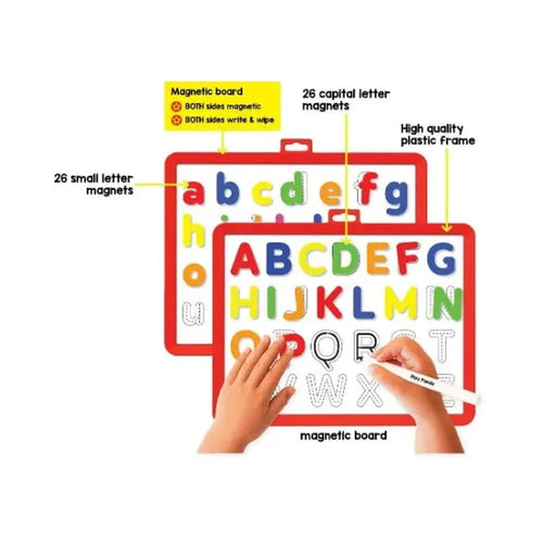 Play Panda Magnetic Learn to Write - Capital & Small Letters I Write and Wipe Magnetic Board