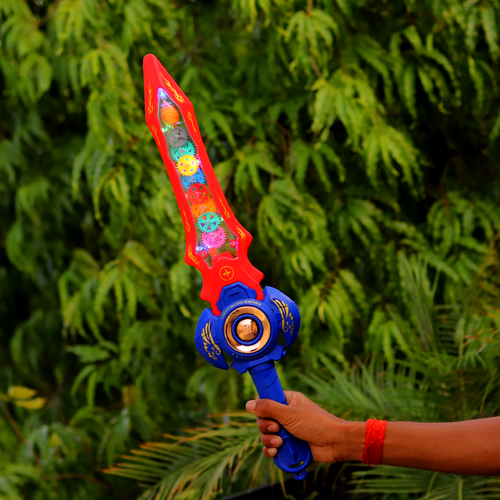Gear Sword Vibration Transparent Toy with Colourful Lights & Sounds (3-5 Years)