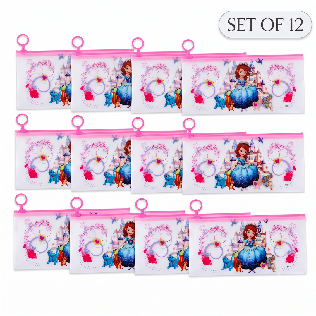 Set of 12 Princess-Themed Stationery Pouches | Kanya Pujan Gift
