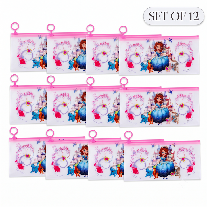 Set of 12 Princess-Themed Stationery Pouches | Kanya Pujan Gift