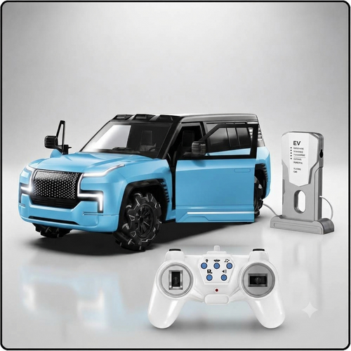 Rechargeable Remote Control Drift Car with EV Power Charge Station | 1:12 Scale | Auto Park, Lights & Music for Kids