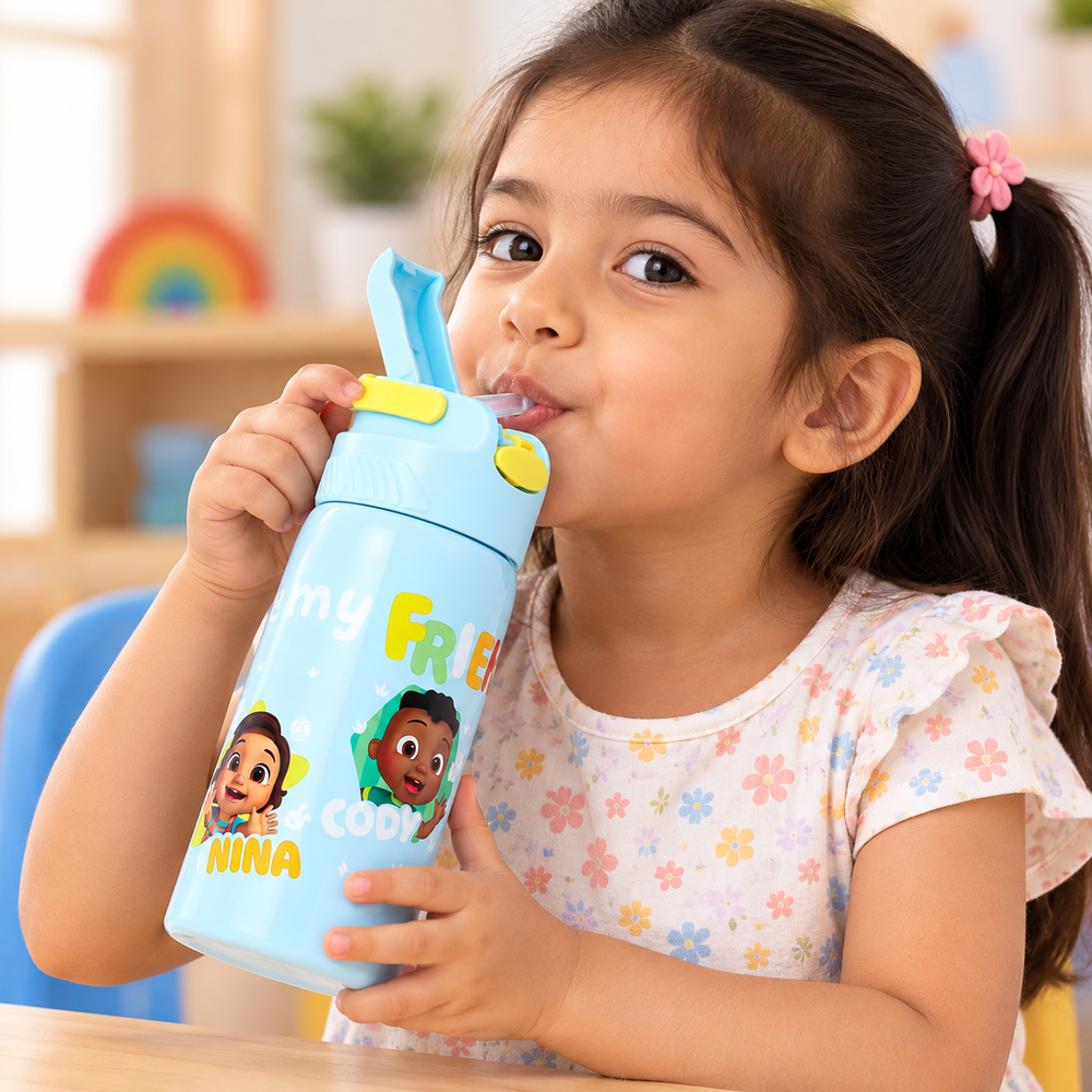 Licensed CoComelon Sipper Bottle for Kids | 400 ml | Cute & Portable Drinking Bottle