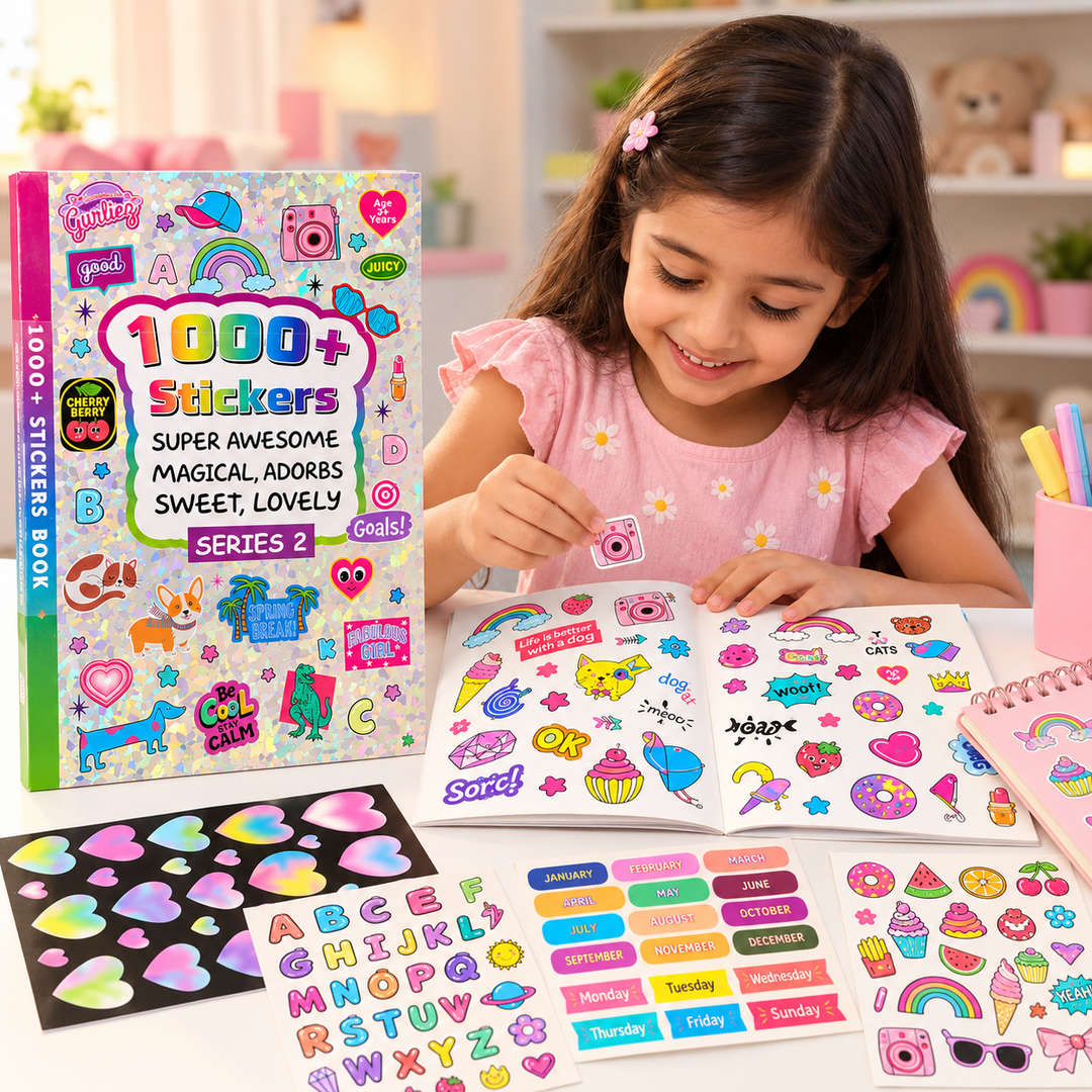 Gurliez 1000+ Stickers Book – Series 2 | Cute & Colourful Decorative Stickers | Scrapbooking & DIY Craft Activities | 3+ Years