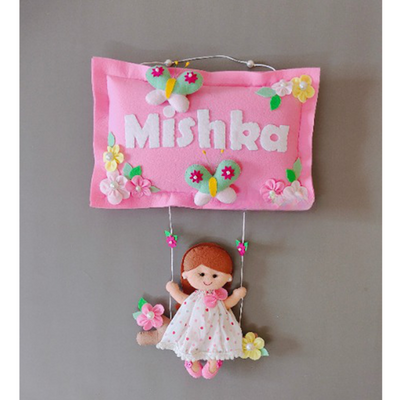 Personalized Girl on swing (Polka dot dress) - Wall Decor (COD Not Available)
