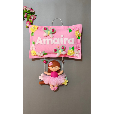 Personalized Girl on Swing Tutu Dress Wall Decor (COD Not Available)