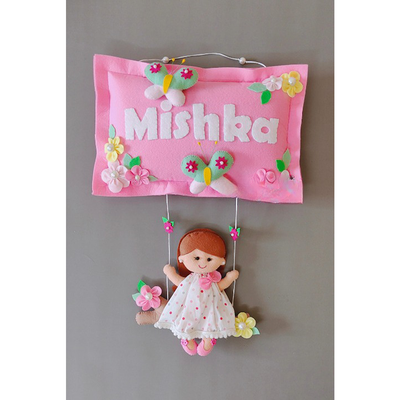 Personalized Girl on swing (Polka dot dress) - Wall Decor (COD Not Available)
