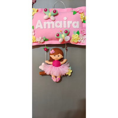 Personalized Girl on Swing Tutu Dress Wall Decor (COD Not Available)