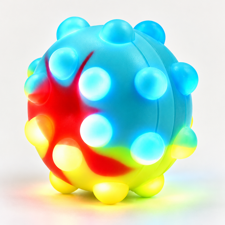 Chanak Pop It Fidget Ball with LED Light for Kids | Silicone Sensory Stress Relief Toy
