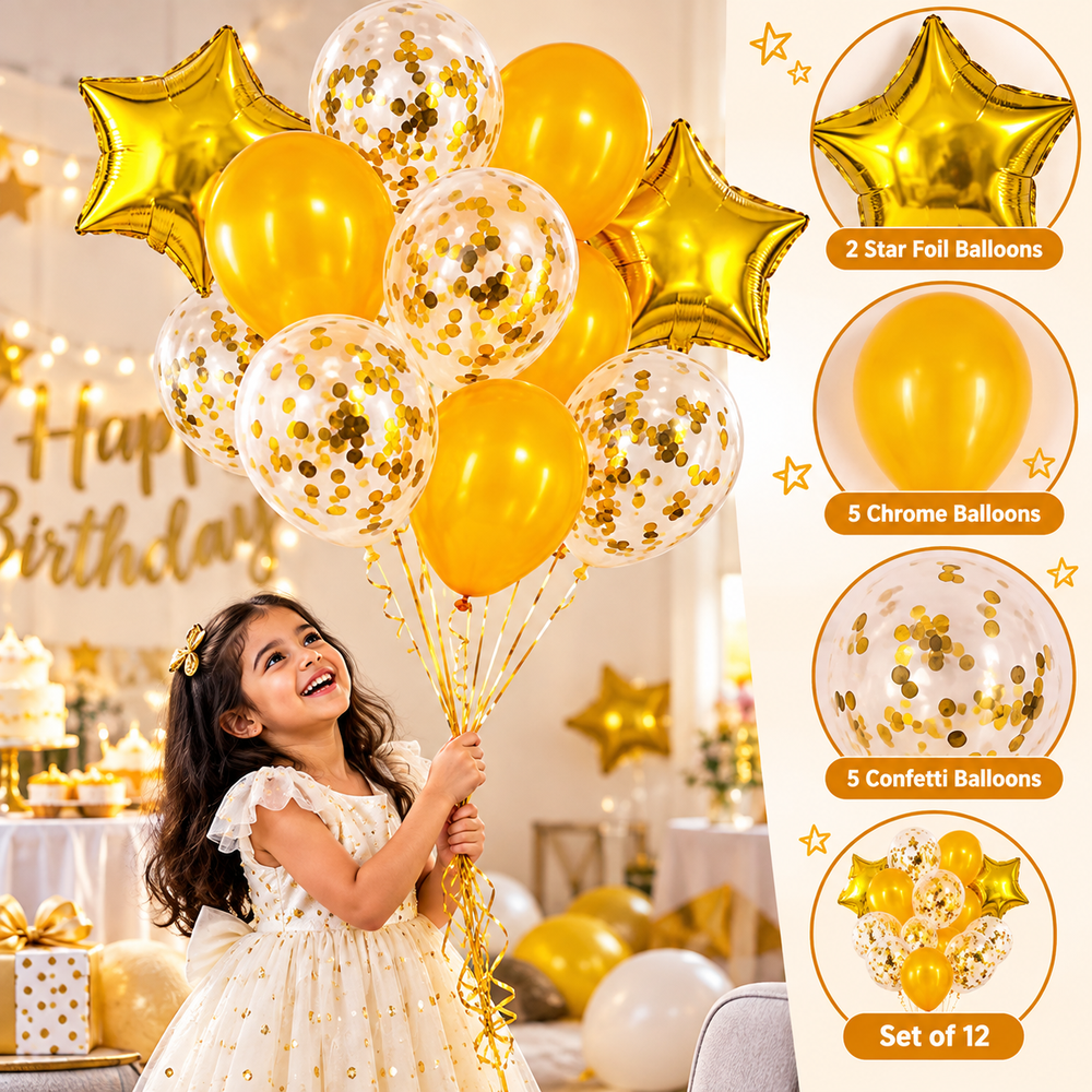 12 Pcs Decoration Foil Balloon Set