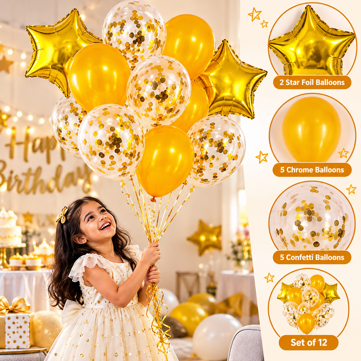12 Pcs Decoration Foil Balloon Set