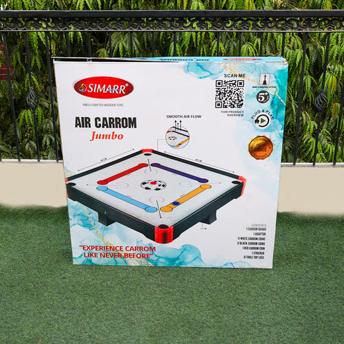 Simarr Air Carrom Jumbo Game with 23 Carrom Coins, 1 Stricker & 8 Table-top Legs (5-14 Years)