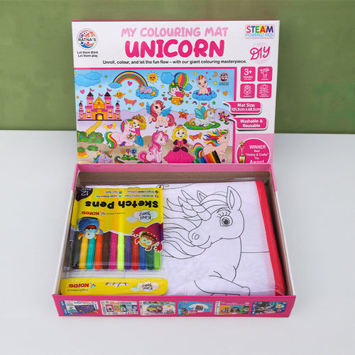 Ratna's Unicorn Theme Washable & Reusable Colouring Mat (5-8 Years)