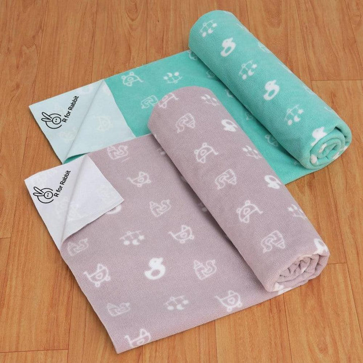 R for Rabbit Dry Nap Pee Premium Baby Protector Dry Sheet (Large)– Pack of 2 | Super Absorbent & 100% Leakproof | Soft & Machine Washable