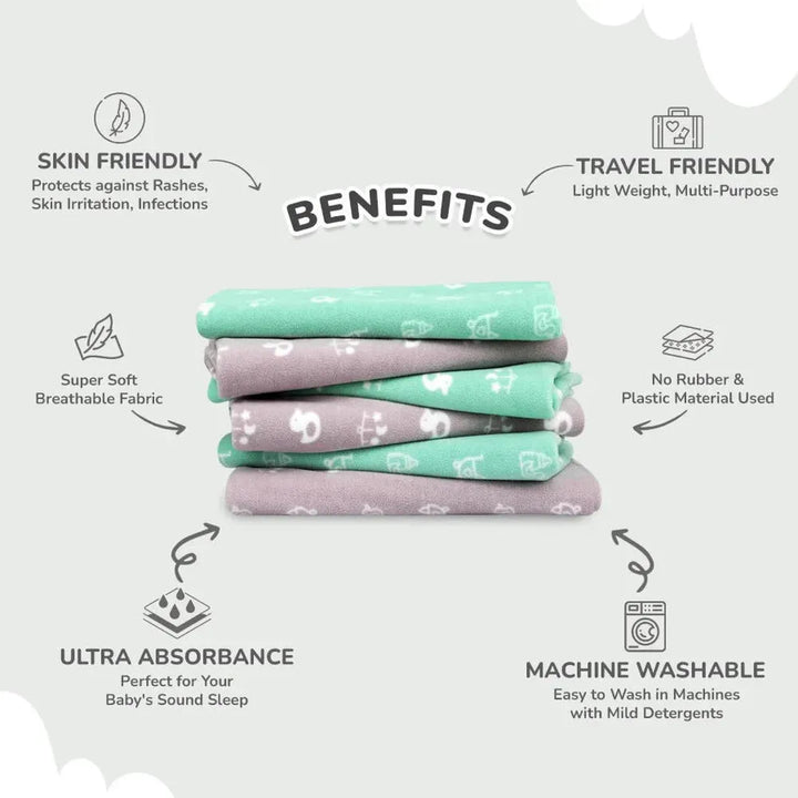 R for Rabbit Dry Nap Pee Premium Baby Protector Dry Sheet (Large)– Pack of 2 | Super Absorbent & 100% Leakproof | Soft & Machine Washable