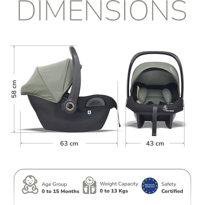 R for Rabbit 4 in 1 Multipurpose Baby Carry Cot with 3-Point Safety Harness | Picaboo NXG