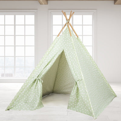 Teepee Tent (Green and White)