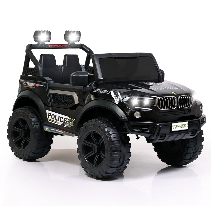 Tygatec Ride-On Battery Operated Electric Car For Kids SPARKY POLICE JEEP (BLACK) - COD Not Available