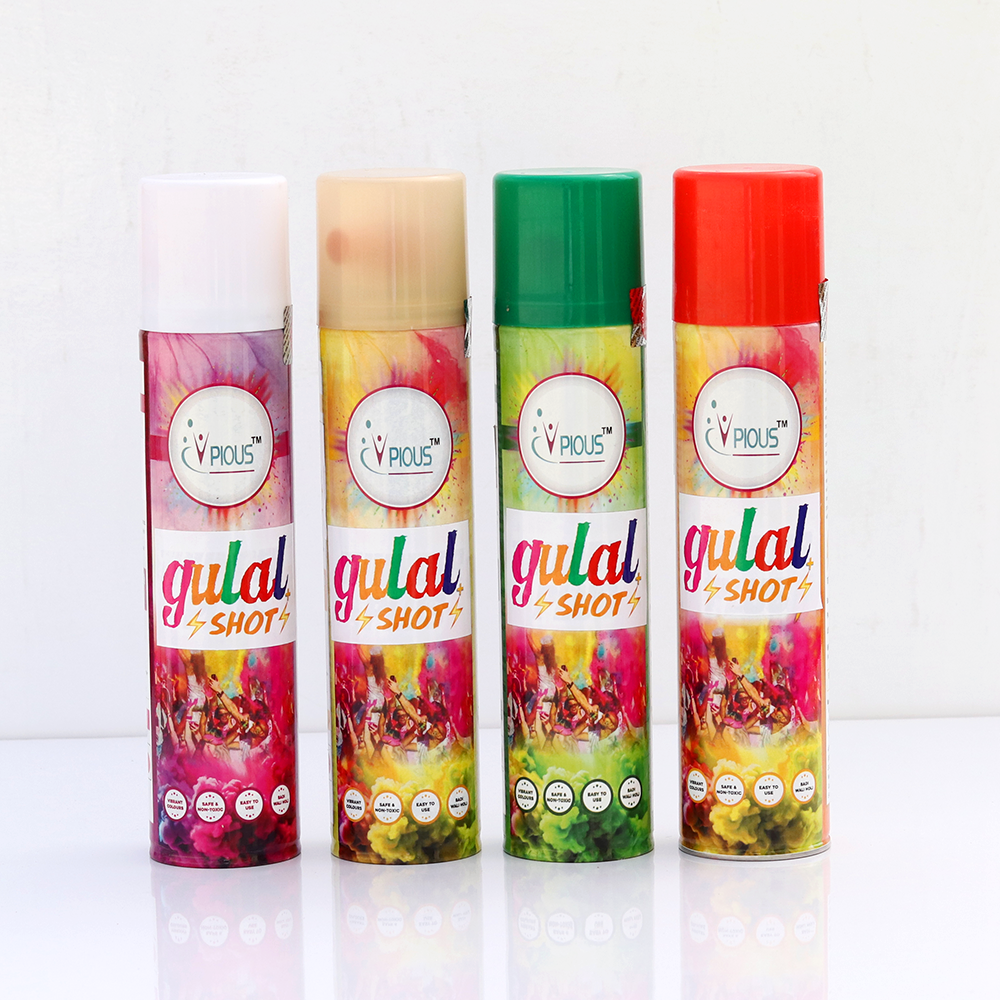 Colourful Premium Gulal Shots - Festive Fun (4 Pieces) | Assorted Colors & Designs