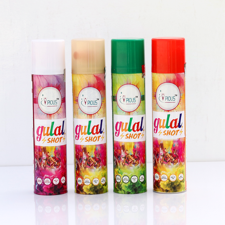 Colourful Premium Gulal Shots - Festive Fun (4 Pieces) | Assorted Colors & Designs