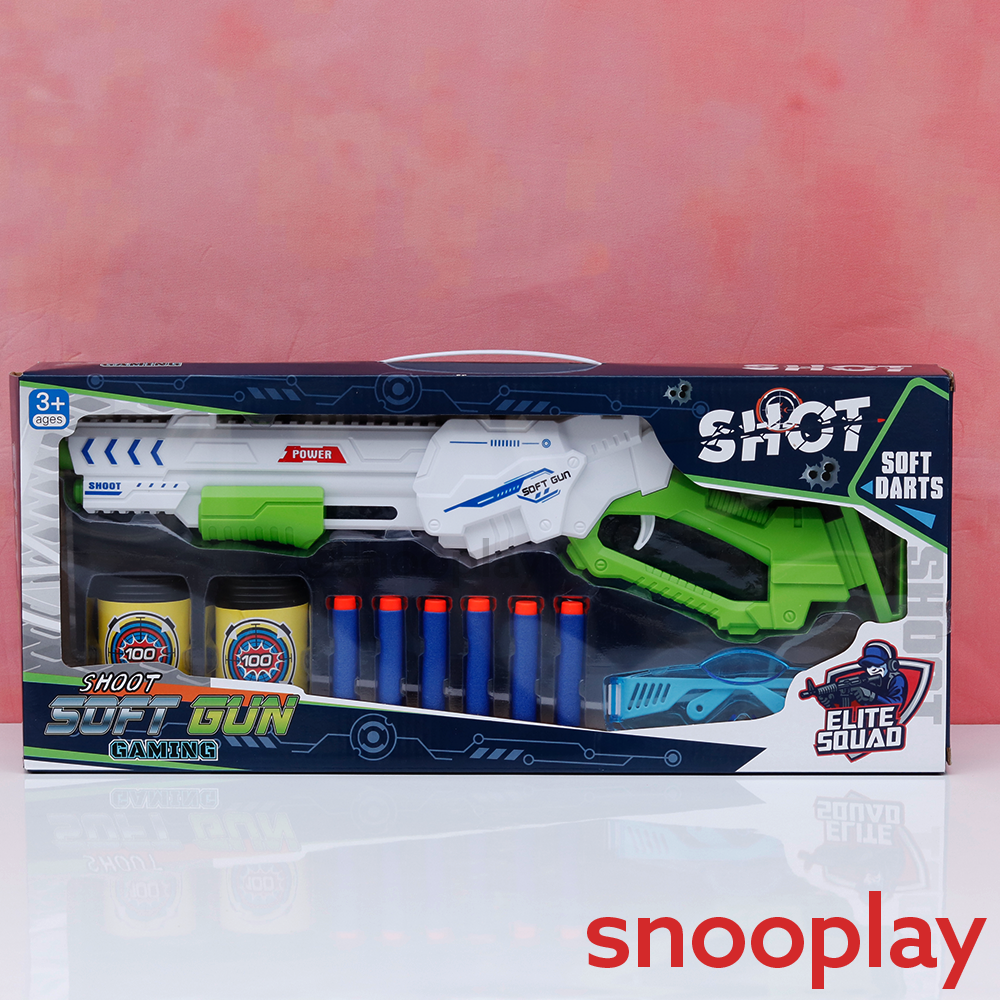 Elite Squad Gaming Blaster Toy | 6 Soft Darts, Safety Goggles & Target Can (8-12 Years)