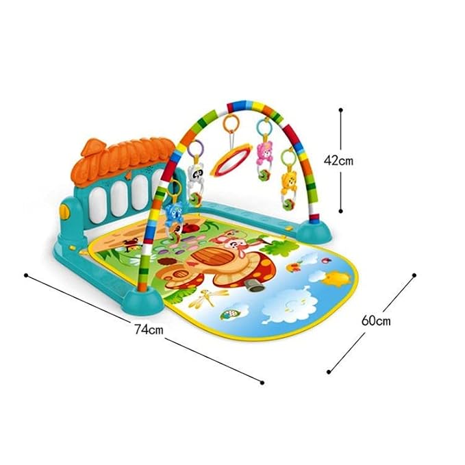 Baby Piano Gym Mat Kick & Play for Babies Up to 2 Years | Hanging Rattles, Music & Lights