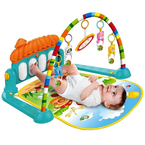 Baby Piano Gym Mat Kick & Play for Babies Up to 2 Years | Hanging Rattles, Music & Lights
