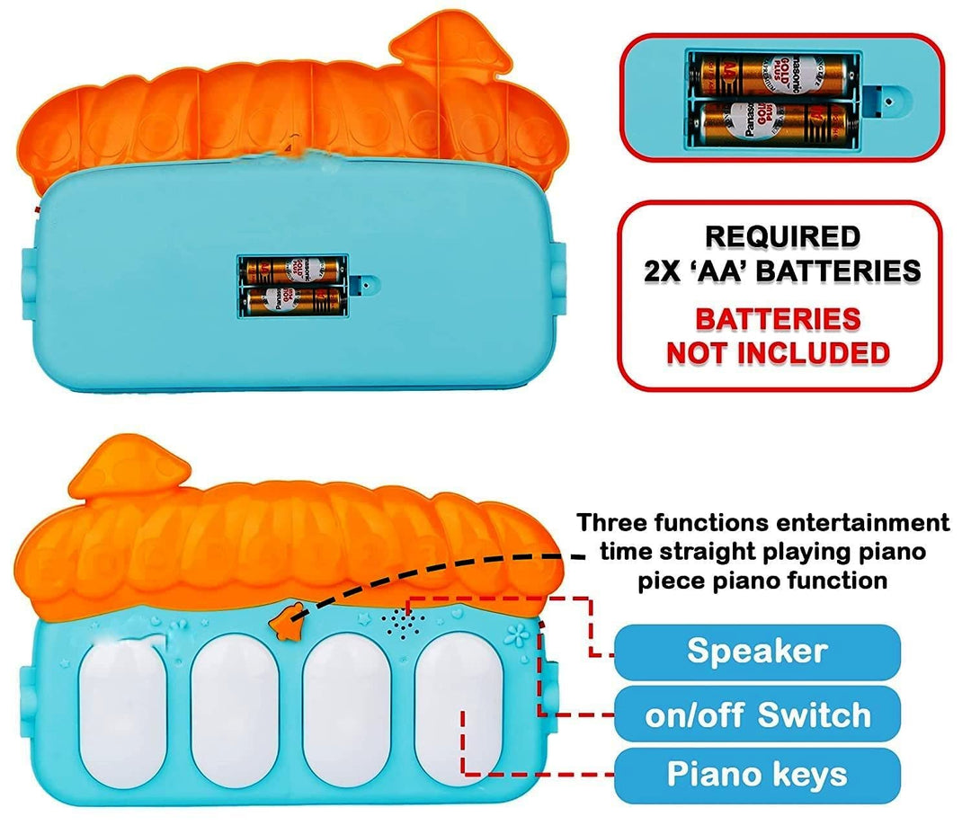 Baby Piano Gym Mat Kick & Play for Babies Up to 2 Years | Hanging Rattles, Music & Lights