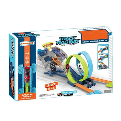 Car Launcher Track Set with 360 Degree Turn And 2 Cars