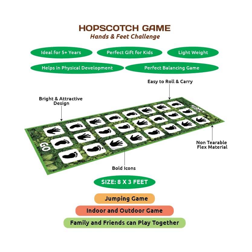 Hopscotch Game Sheet - Hand & Feet Design (2-10 Years)