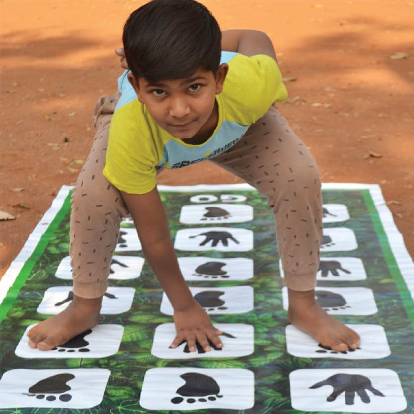 Kids Hopscotch Game Sheet - Hand and Feet Design
