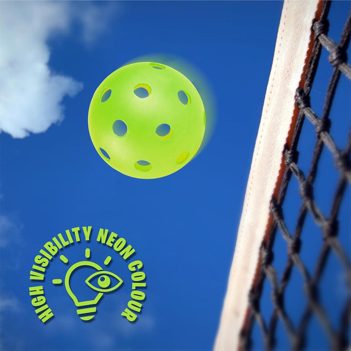 Hop N Play Set of 3 Neon Pickleball Balls with 40 Precision Holes (6 Years till Grown Ups)