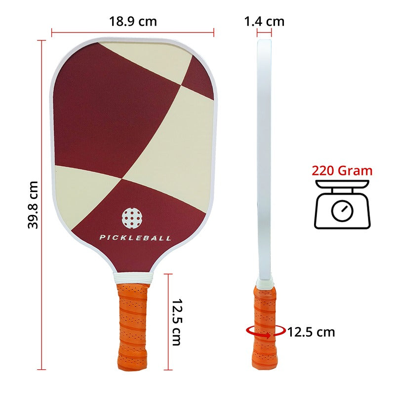 Hop N Play Fiberglass Pickleball Paddle Set - 2 Rackets with Ball (6 Years till Grown Ups)