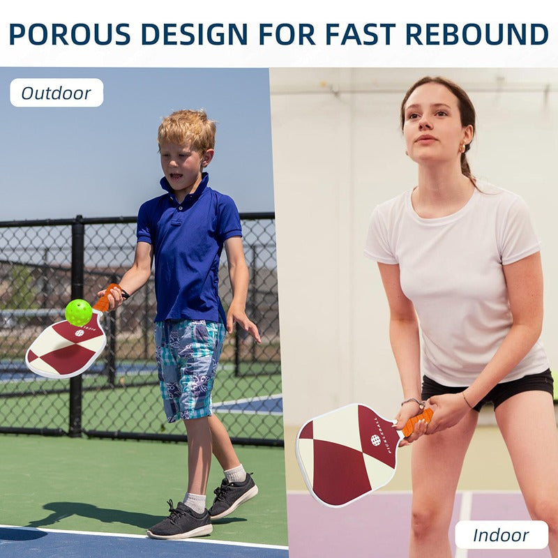 Hop N Play Fiberglass Pickleball Paddle with Honeycomb Core & Sweat Absorbent Grip (6 Years till Grown Ups