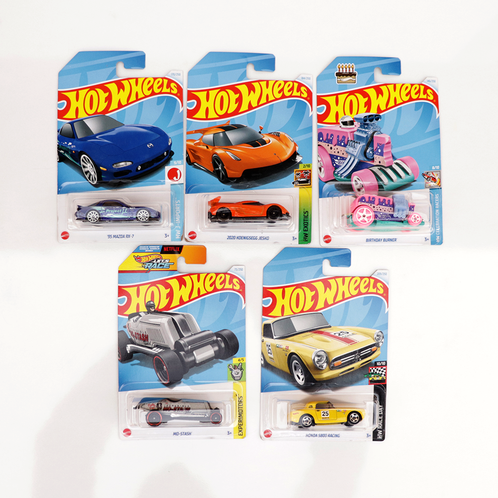 Set of 5 Hot wheels [HW 218] - M0-Stash, Honda S800 Racing, '95 Mazda RX-7, 2020 Koenigsegg Jesko & Birthday Burner | COD Not Available