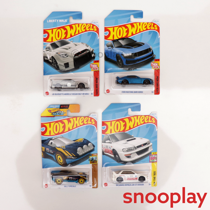 Set of 4 Hot wheels [HW 230] - Rally Speciale, LB-Silhouette Works GT Nissan 35GT-RR VER.2, 98 Subaru Impreza 22B-STi Version & Ford Mustang Dark Horse | COD Not Available