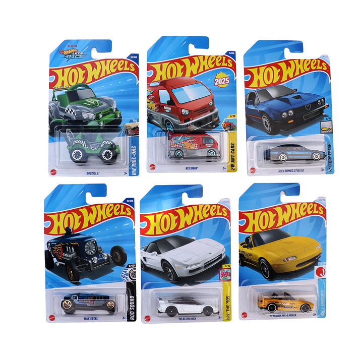 Set of 6 Hot wheels [HW 246] - Bogzilla, KEI Swap, Max Steel, '90 Acura NSX, Alfa Romeo GTV6 3.0, '91 Mazda MX-5 Miata