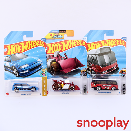 Hot Wheels Set of 3 [HW 265] - Kowloon'd Hypervan, Speed Dozer, '90 Honda Civic EF