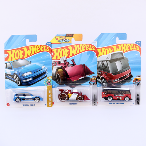 Hot Wheels Set of 3 [HW 265] - Kowloon'd Hypervan, Speed Dozer, '90 Honda Civic EF