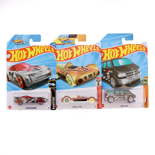 Set of 3 Hot wheels [HW 316] - Retro-Active, Nerve Hammer, Dodge Van