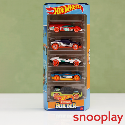 Hot Wheels Diecast  HW Track Builder- (Gruppo x24, Lightnin' Bug, Roadster Bite, Mach It Go, Drone Duty) - Pack of 5 | COD Not Available