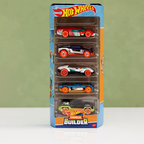 Hot Wheels Diecast  HW Track Builder- (Gruppo x24, Lightnin' Bug, Roadster Bite, Mach It Go, Drone Duty) - Pack of 5 | COD Not Available