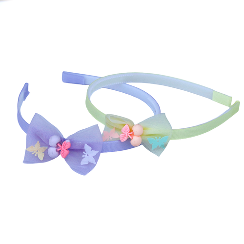 Baby Doe Yellow and Purple Hair Bands Pack - One Size | Plastic