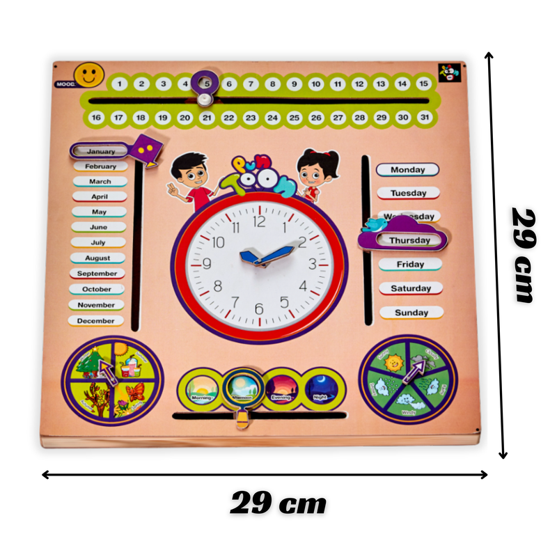 Kids 7 in 1 Wooden Calendar Toy | Fun Learning Educational Board Games